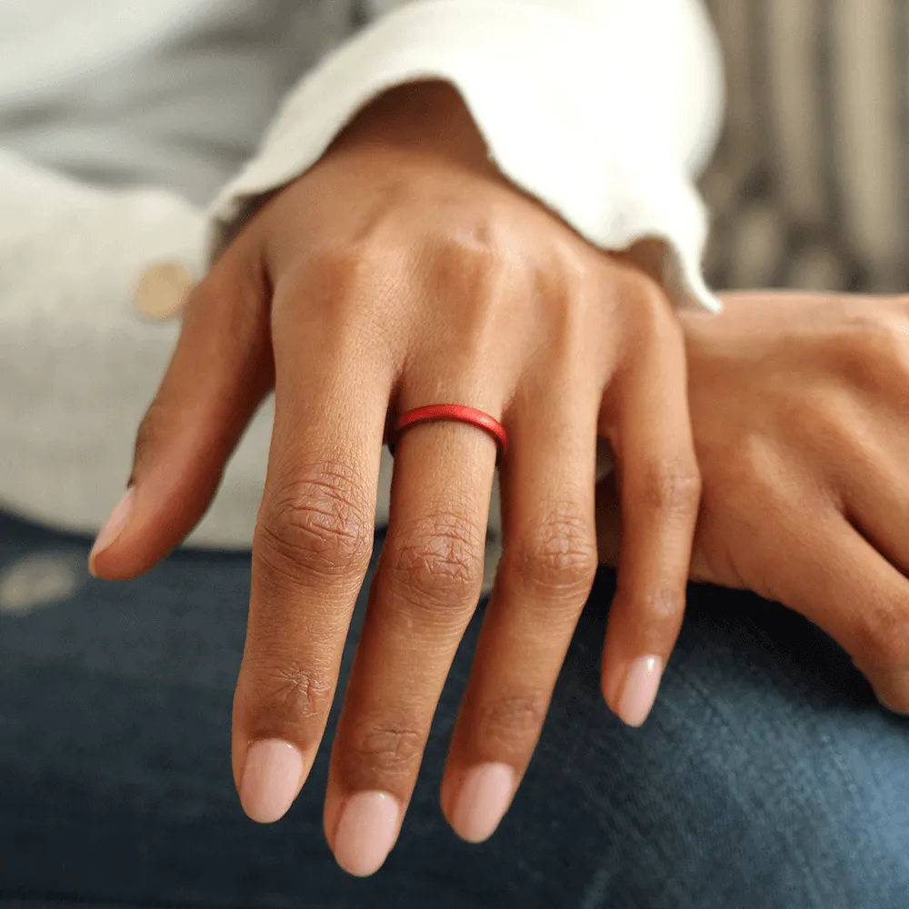 Birthstone Classic Halo Silicone Ring - Ruby