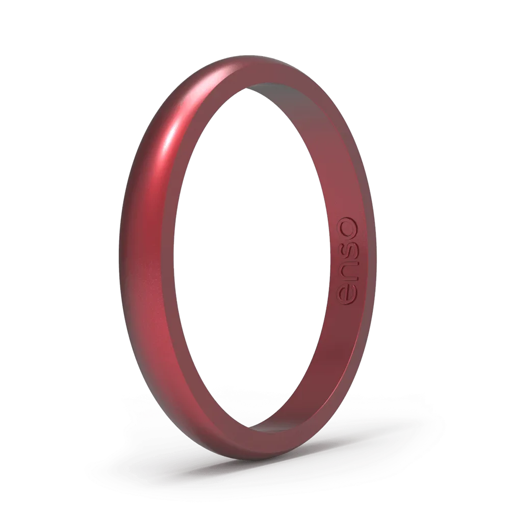 Birthstone Classic Halo Silicone Ring - Ruby