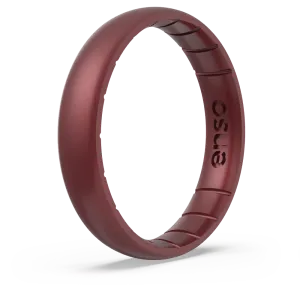 Birthstone Classic Thin Silicone Ring - Garnet