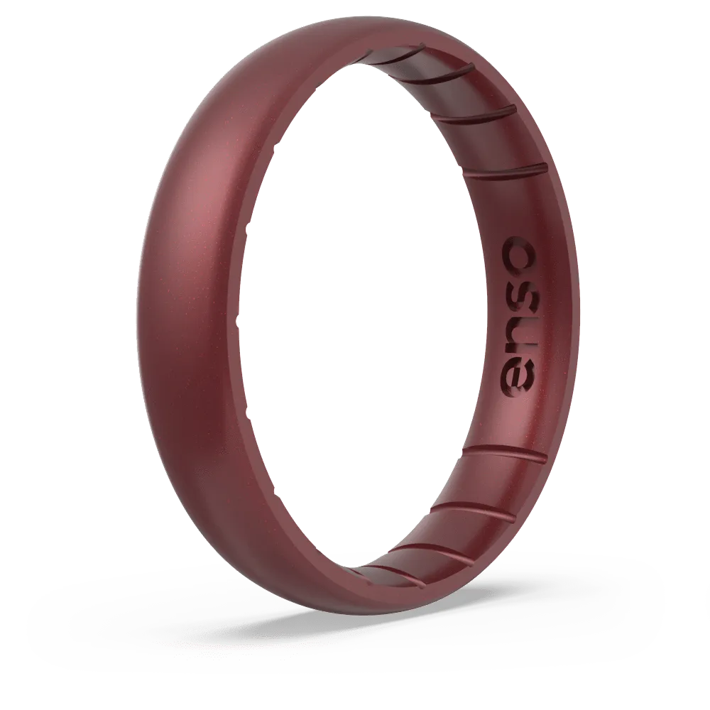 Birthstone Classic Thin Silicone Ring - Garnet