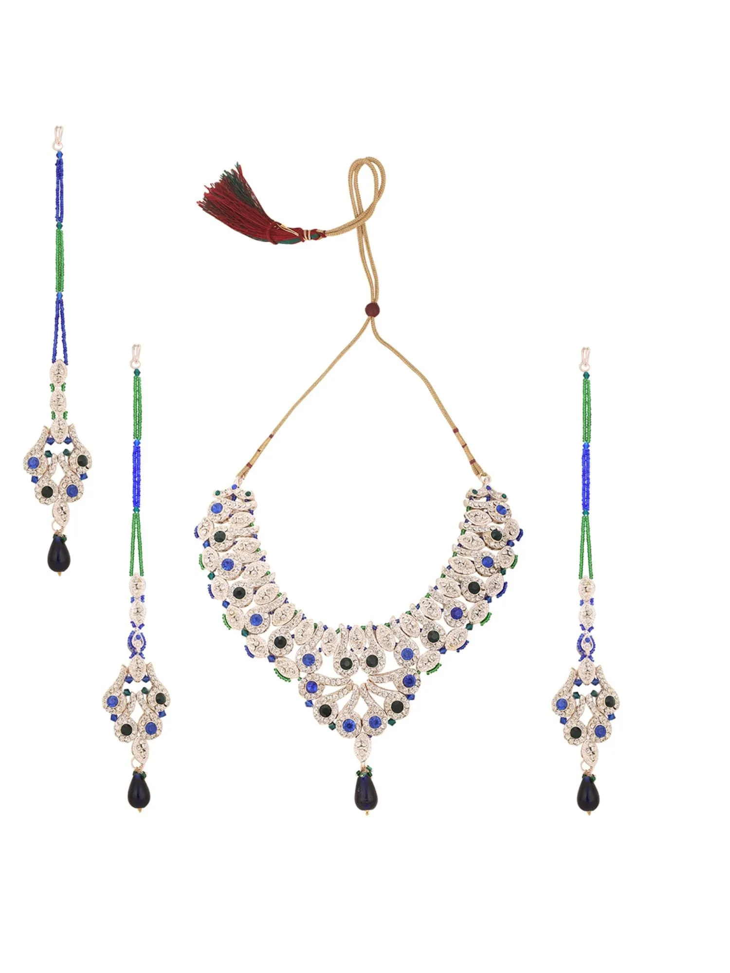 Brass Multi-Color Jewelry Set - A Vibrant Symphony Of Elegance - Anikas Creation