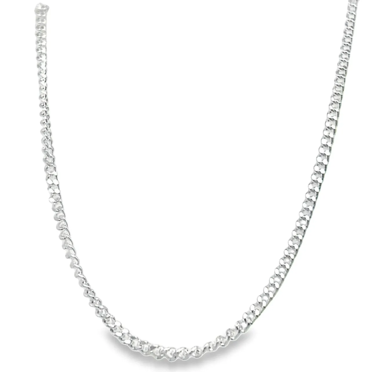 CA277 Cuban Curb Chain Necklace-2mm