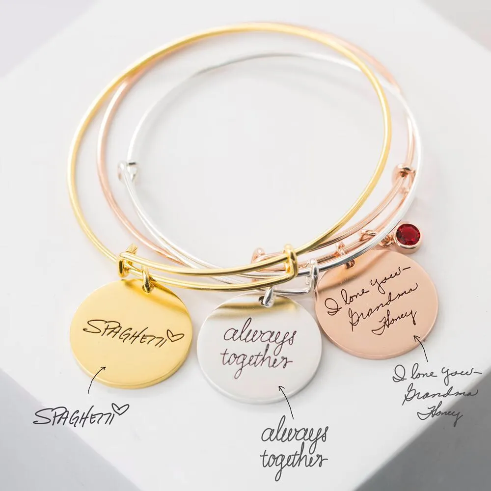 Classic Simple Birthstone Round Card Personalized Name Design Versatile Bracelet