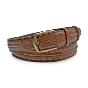 Cognac Flynn Dadino Texture Ridge Belt