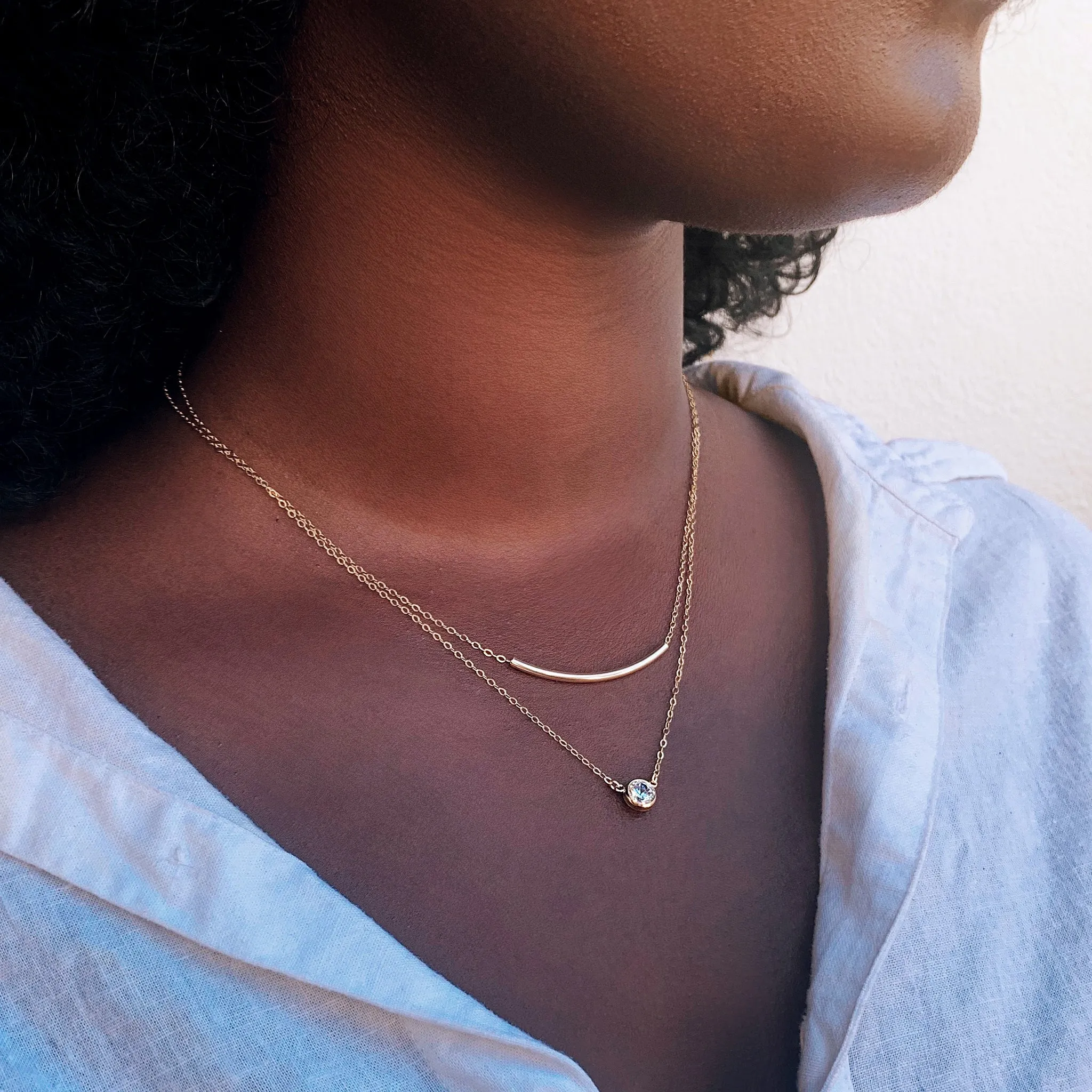 Collette Solitaire Necklace