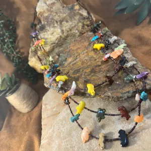 Colorful Triple-Strand Fetish Necklace