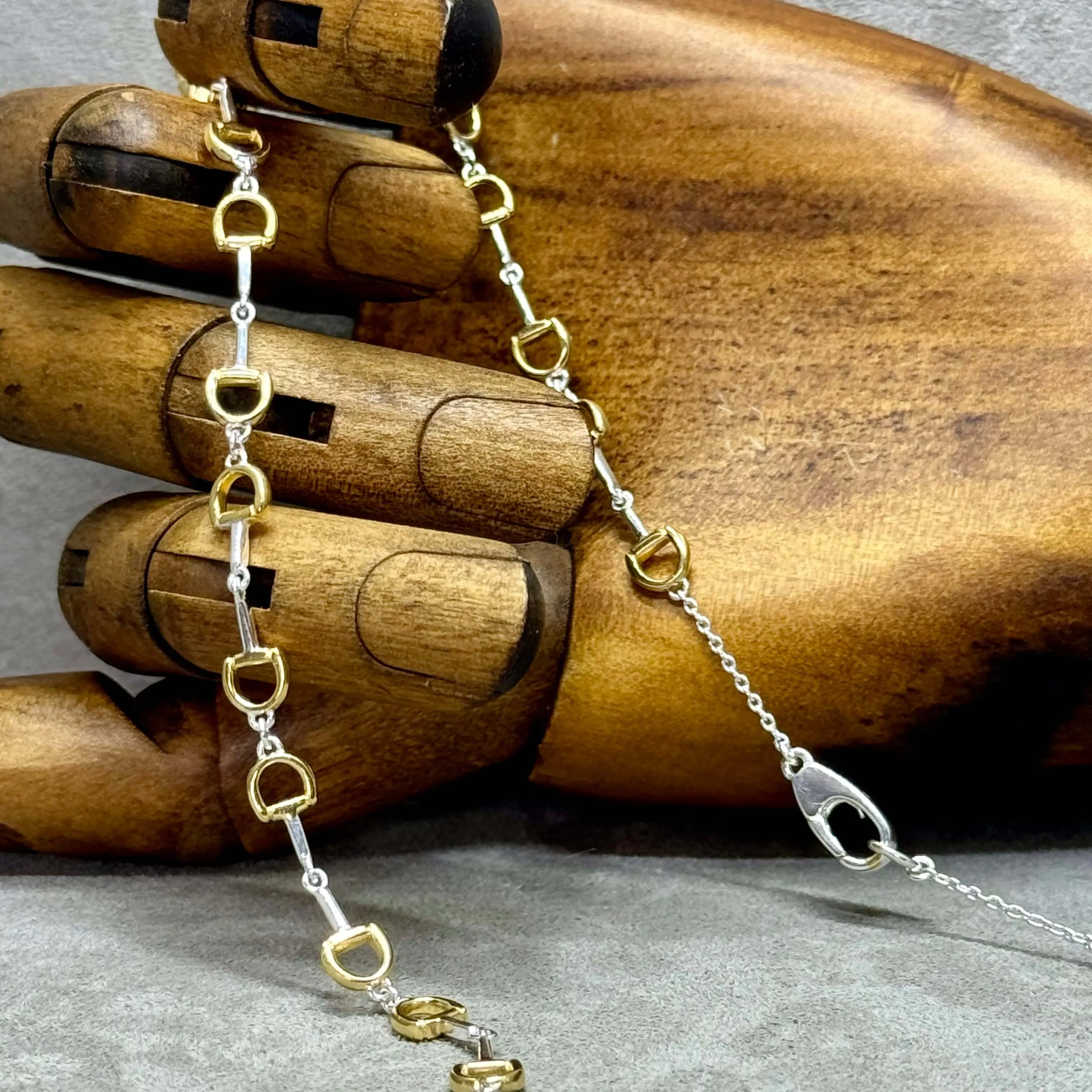 Continuous Snaffle Bracelet, Sterling Silver & 18 Carat Gold