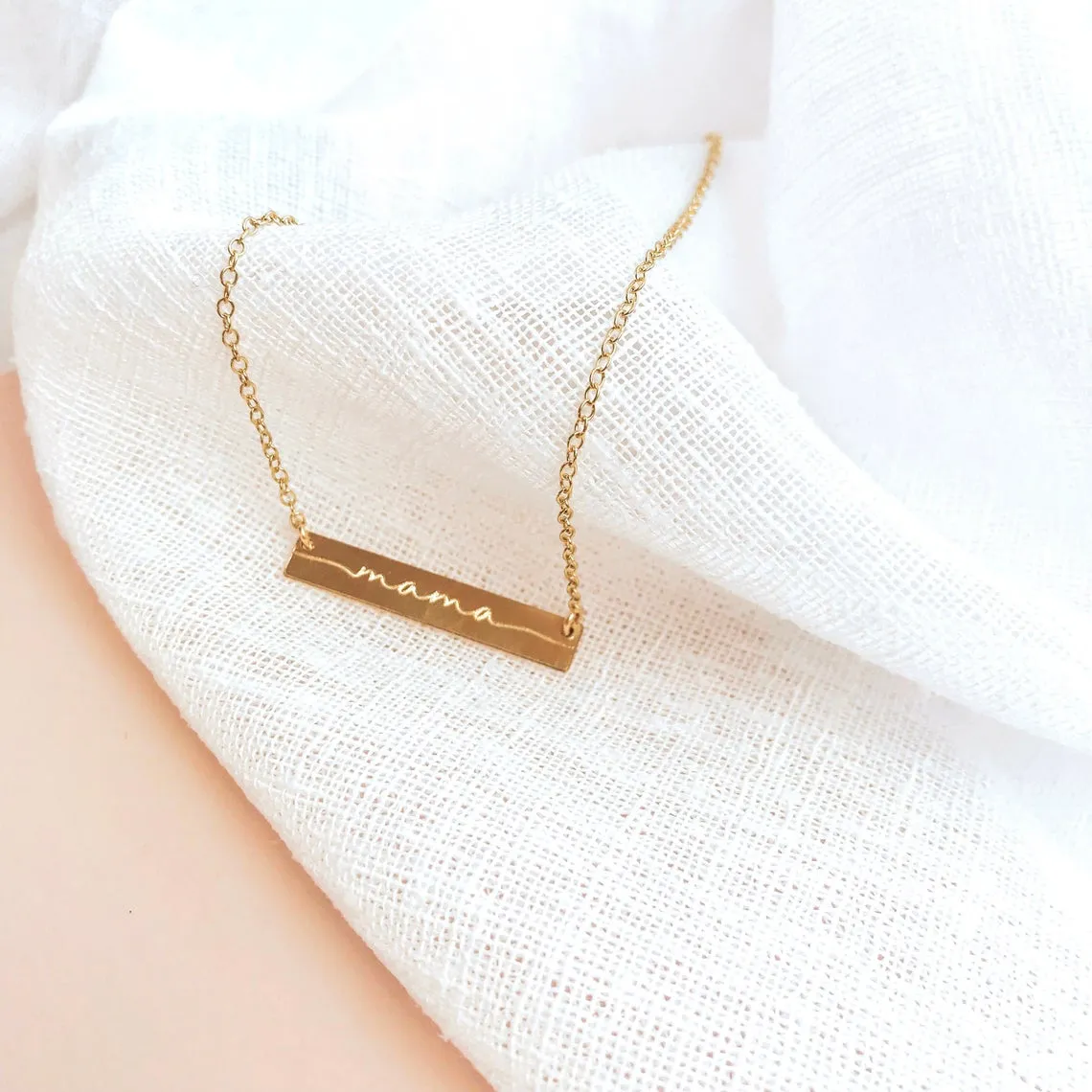 Custom Bar Necklace, Inspirational Word, Minimalist bar necklace