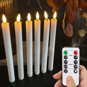 darkline LED Candles Taper Candles 3D Flameless Candles Battery Operated Candle Lights LED Long Candles for Table Christmas Birthday Party Wedding Home Church Decoration with Remote-6 Pics