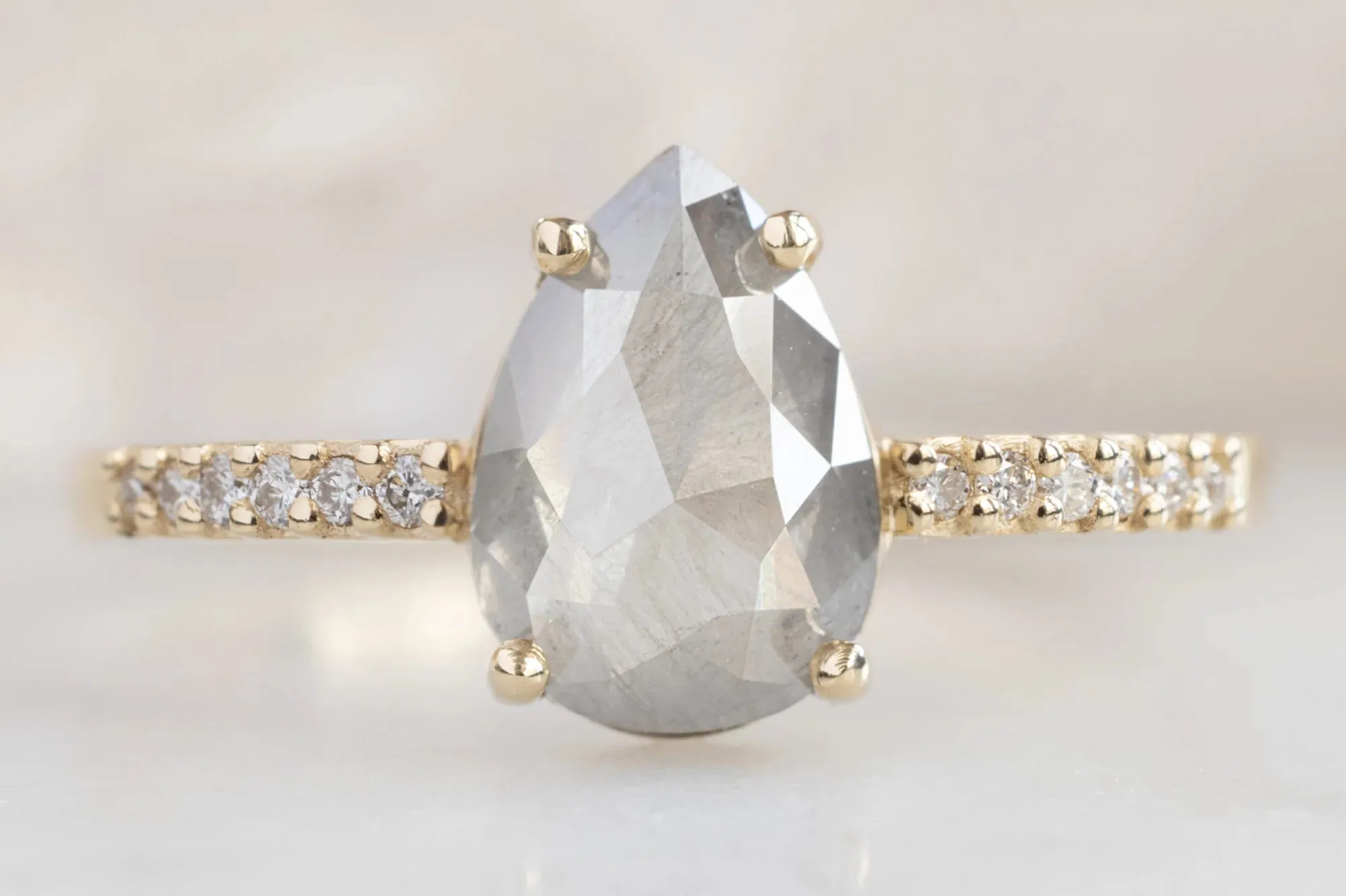 Design Your Own Natural Grey Rose-Cut Diamond Engagement Ring