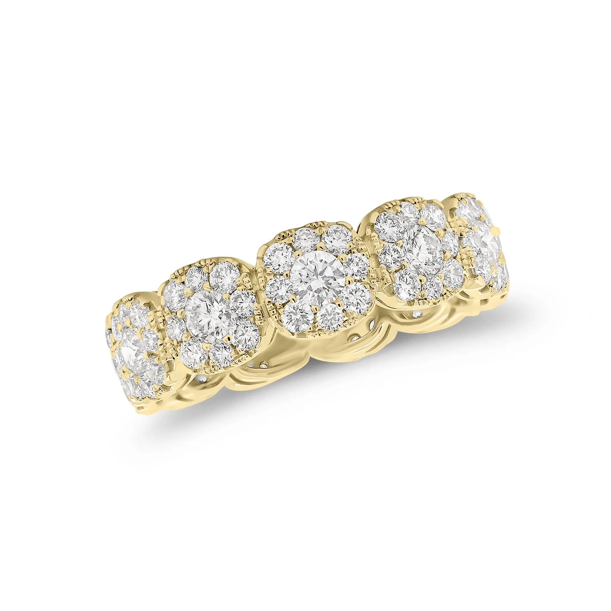 Diamond Cushion-Style Halo Eternity Ring