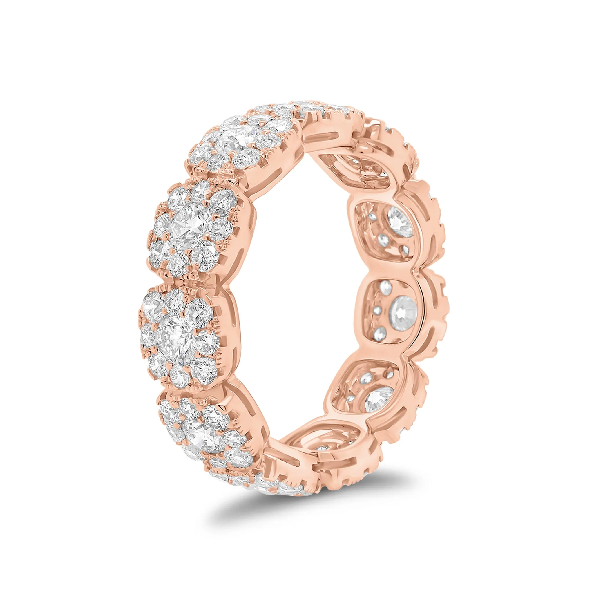 Diamond Cushion-Style Halo Eternity Ring