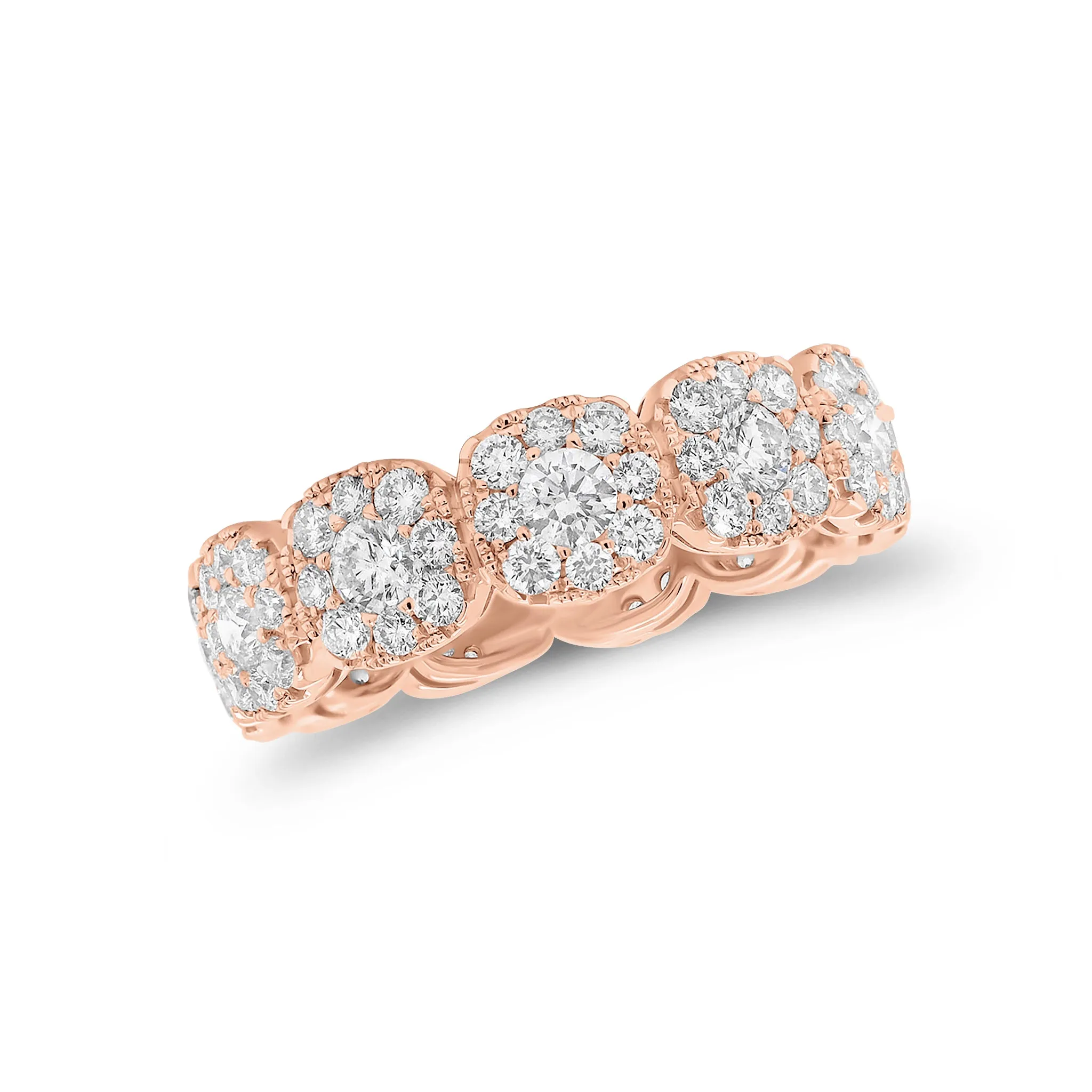 Diamond Cushion-Style Halo Eternity Ring