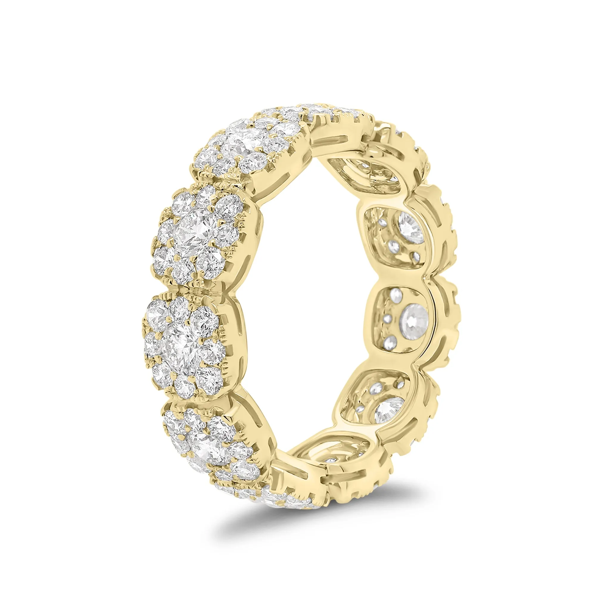 Diamond Cushion-Style Halo Eternity Ring