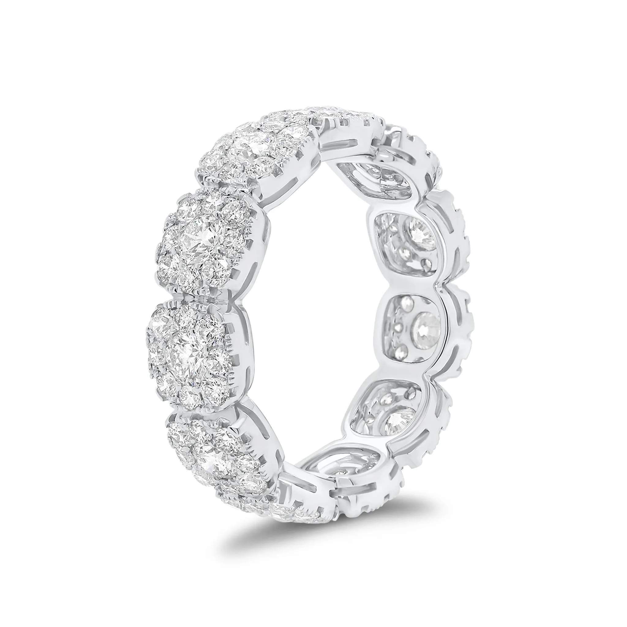 Diamond Cushion-Style Halo Eternity Ring