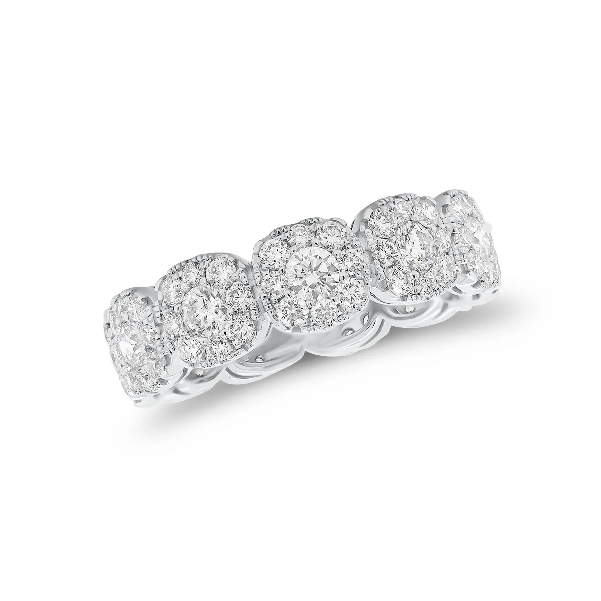 Diamond Cushion-Style Halo Eternity Ring