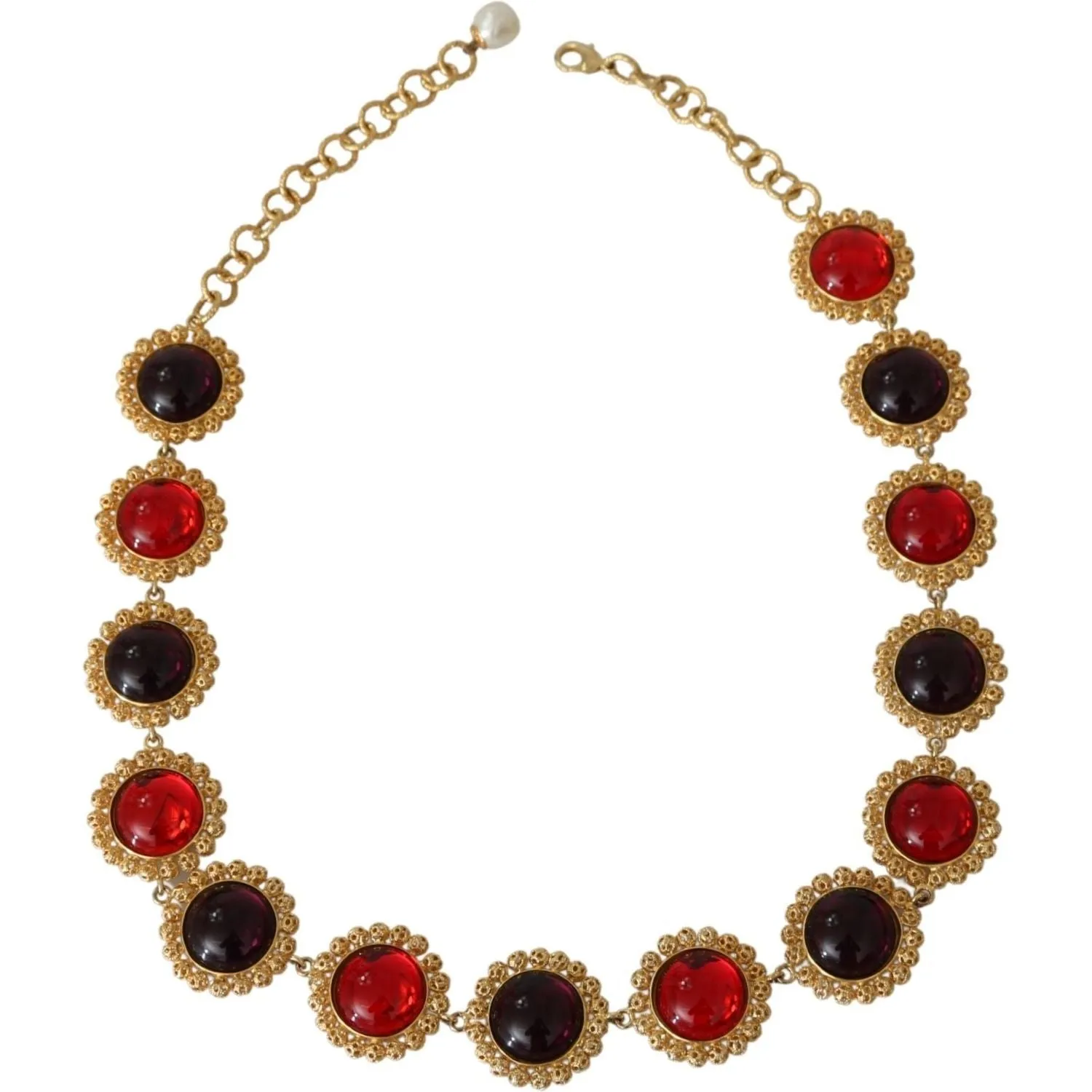 Dolce & Gabbana Elegant Crystal Charm Statement Necklace