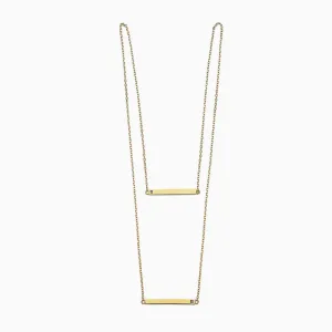 DOUBLE BLACK DIAMONDS LINEAR BAR YELLOW SCAPULAR NECKLACE