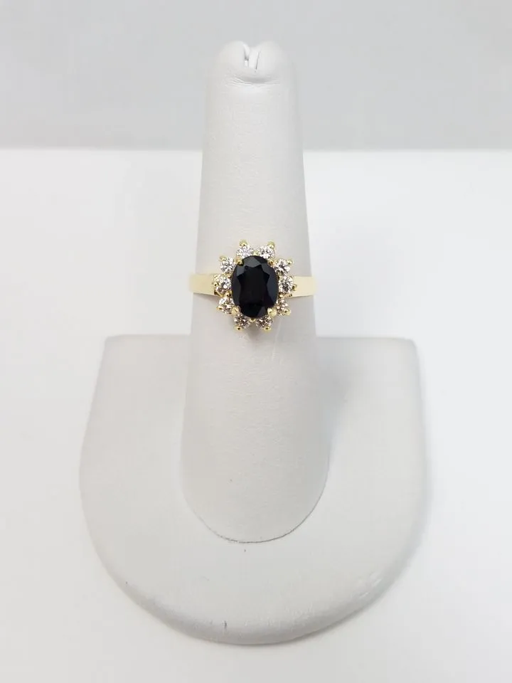 Elegant 18k White Gold Natural Sapphire Diamond Ring