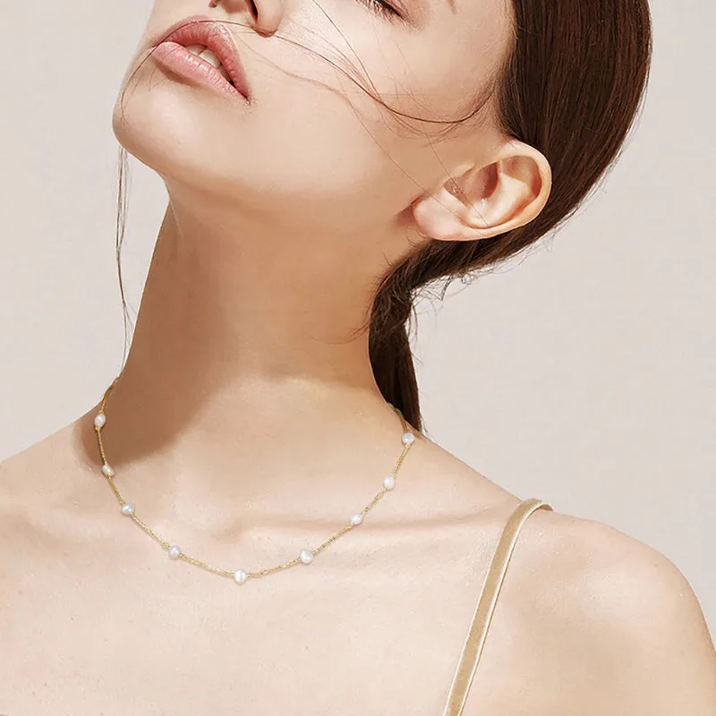 Elegant Baroque Pearl Minimalist Necklace Collection