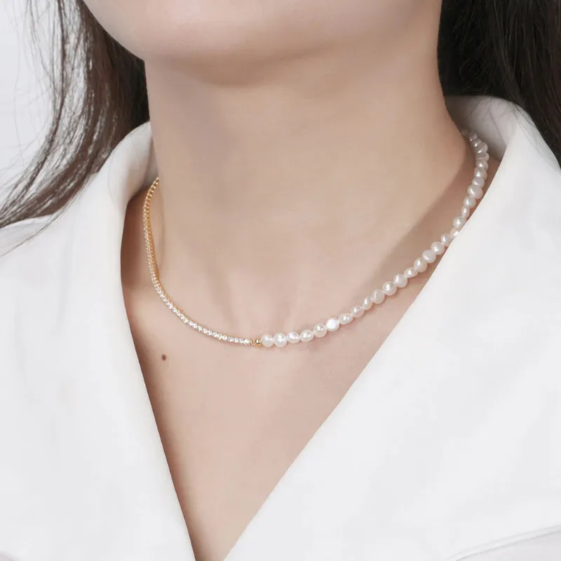 Elegant Baroque Pearl Minimalist Necklace Collection