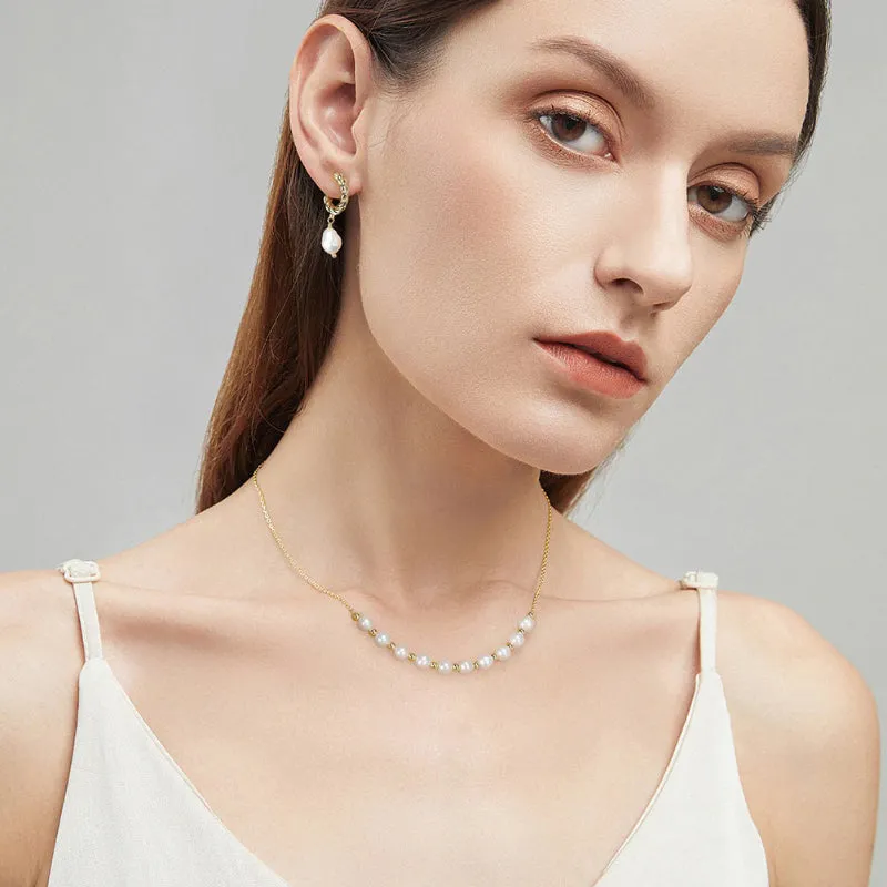 Elegant Baroque Pearl Minimalist Necklace Collection