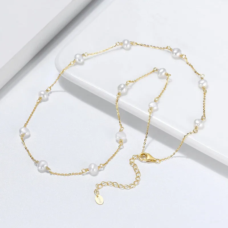 Elegant Baroque Pearl Minimalist Necklace Collection