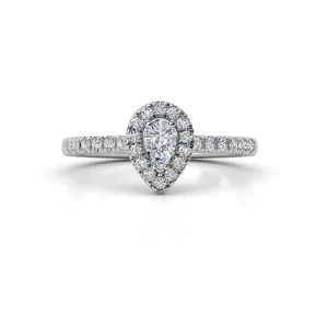 Elegant Pear-Shaped Diamond Halo Ring