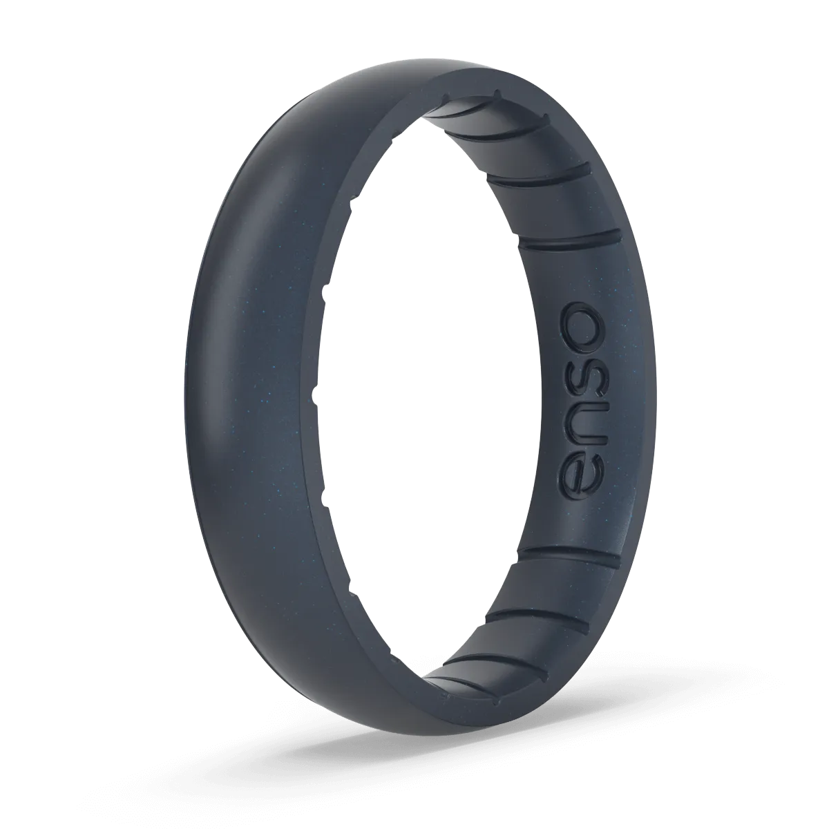 Elements Classic Thin Silicone Ring - Black Pearl