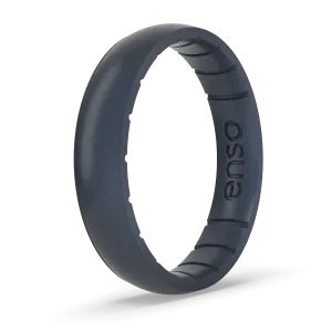 Elements Classic Thin Silicone Ring - Black Pearl