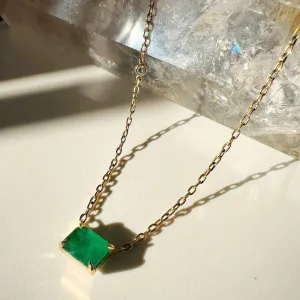 Emerald Necklace With Diamond Accent