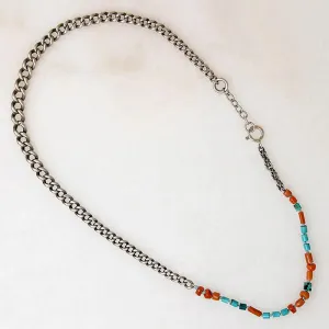 English Sterling & Colorful Bead Necklace by Ancient Influences