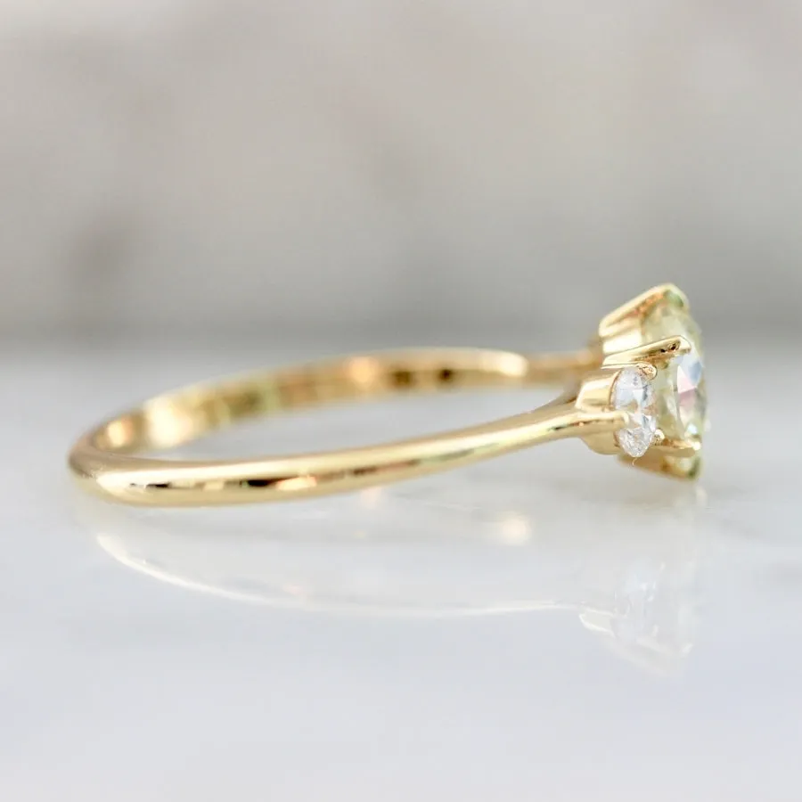 Falling Star Light Yellow Round Brilliant Cut Diamond Ring