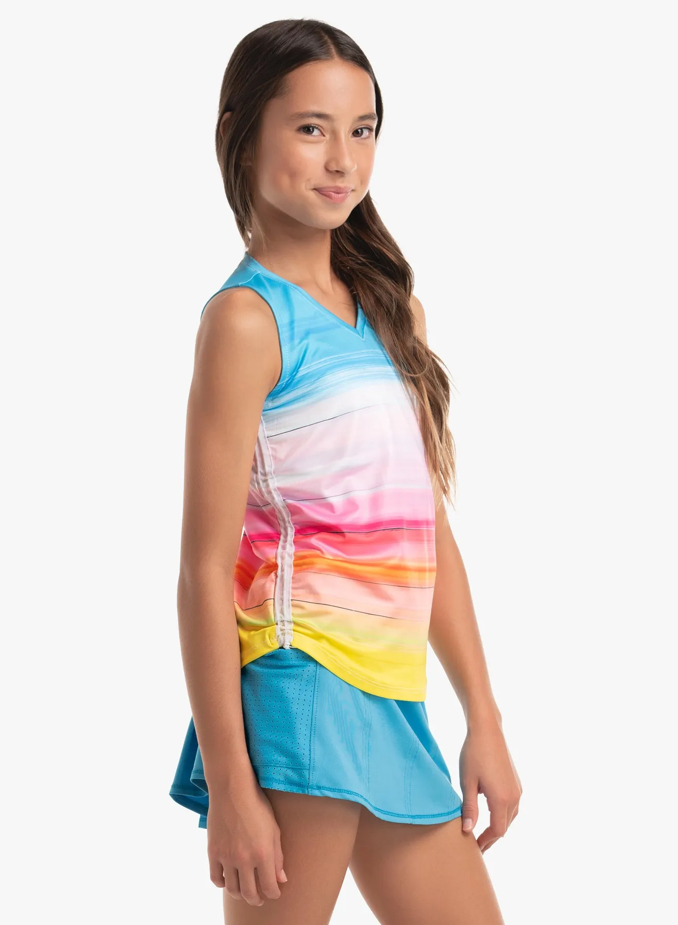 Girls Lucky In Love Tropical Bliss Rouche Tank