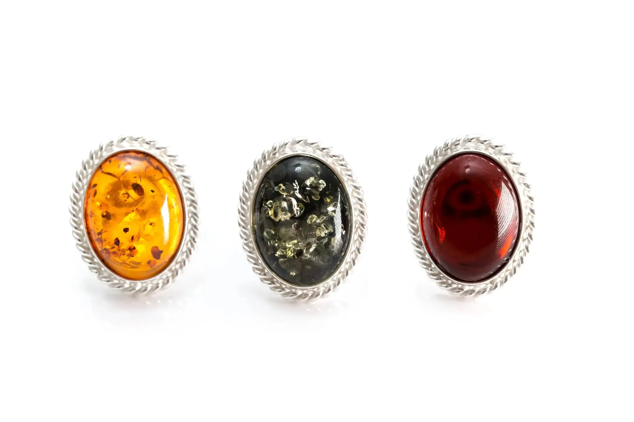 Green Amber Quintessence Statement Ring