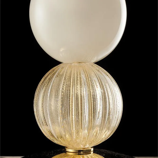 Hand-Blown Elegant Fine Italian Small Table Lamp With Murano Glass