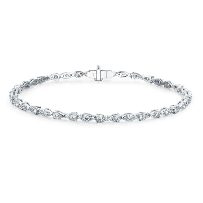 Hearts on Fire Aerial 18K White Gold Dewdrop Diamond Line Bracelet