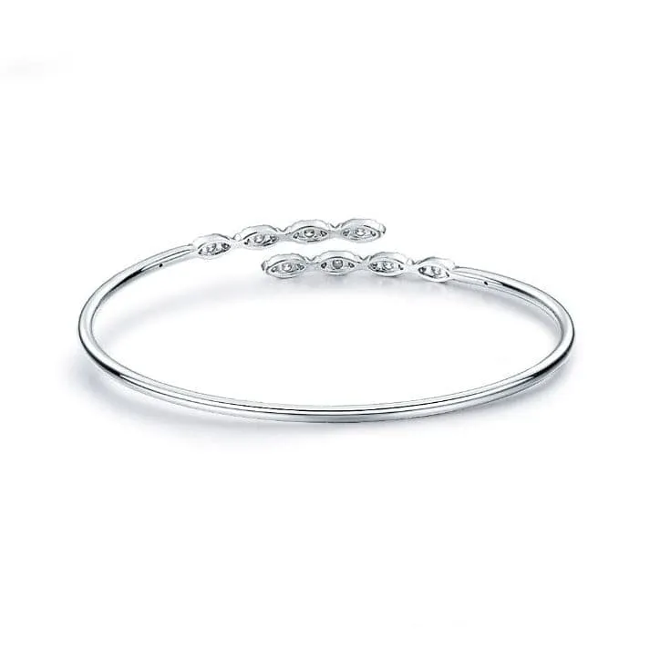 Hearts on Fire Aerial 18K White Gold Marquis Flexi Diamond Bangle Bracelet