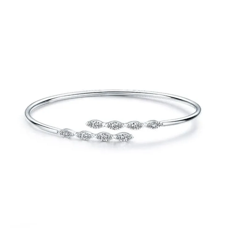 Hearts on Fire Aerial 18K White Gold Marquis Flexi Diamond Bangle Bracelet