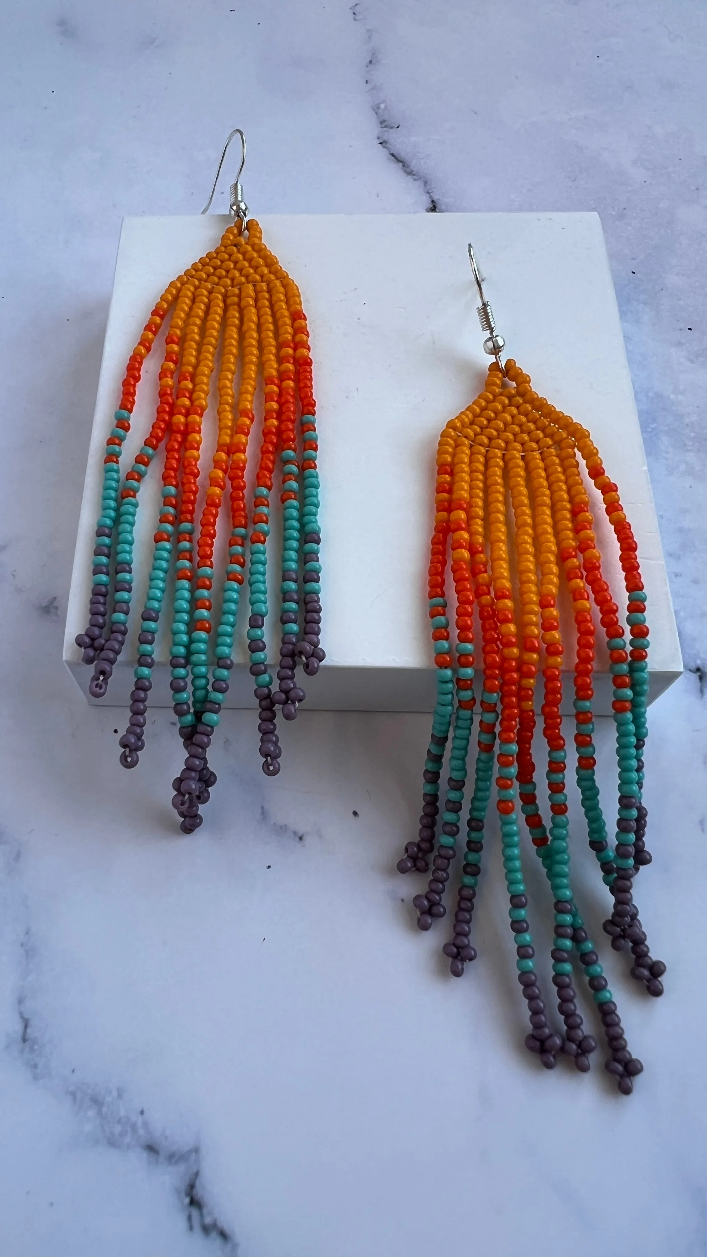 Huichol Long Earrings