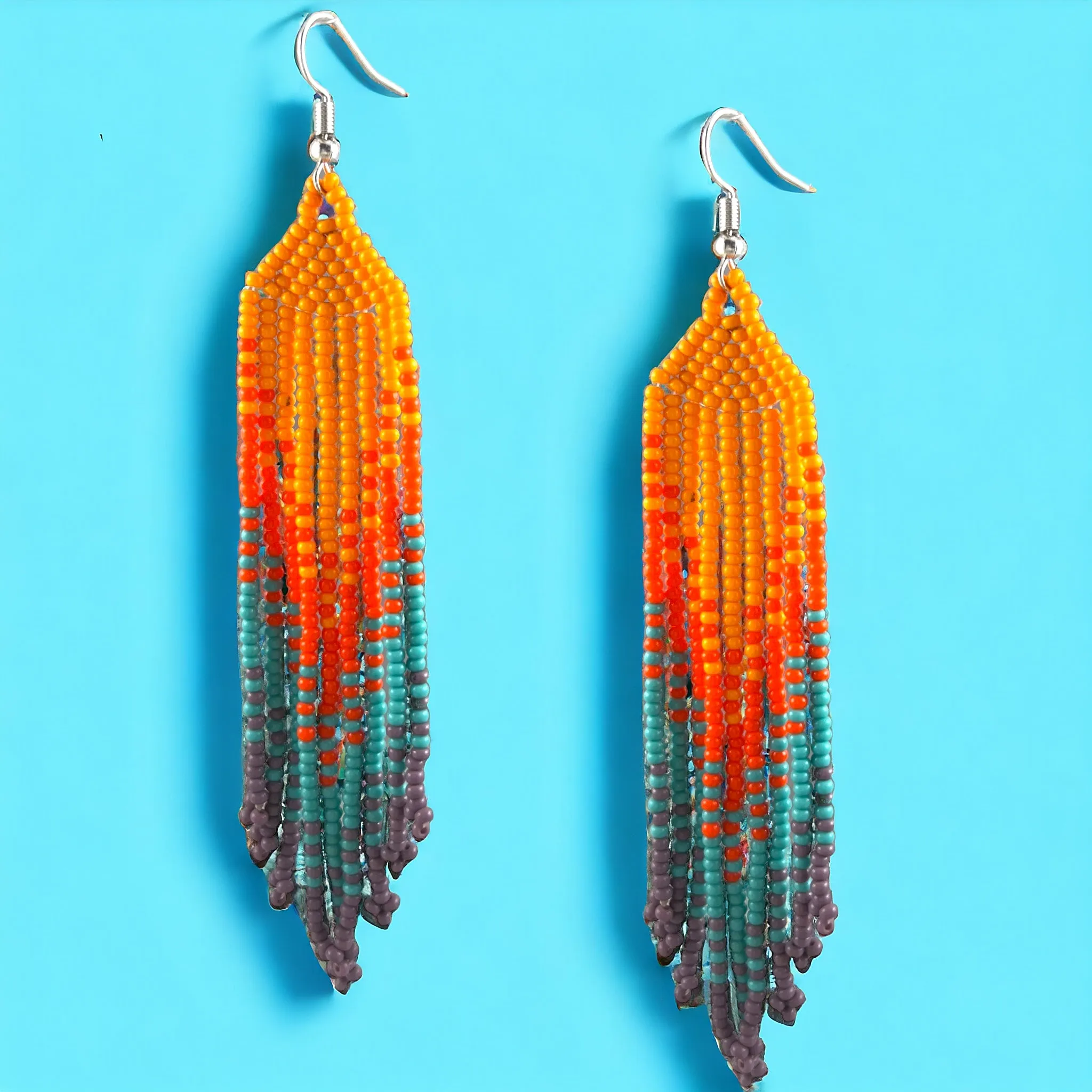 Huichol Long Earrings