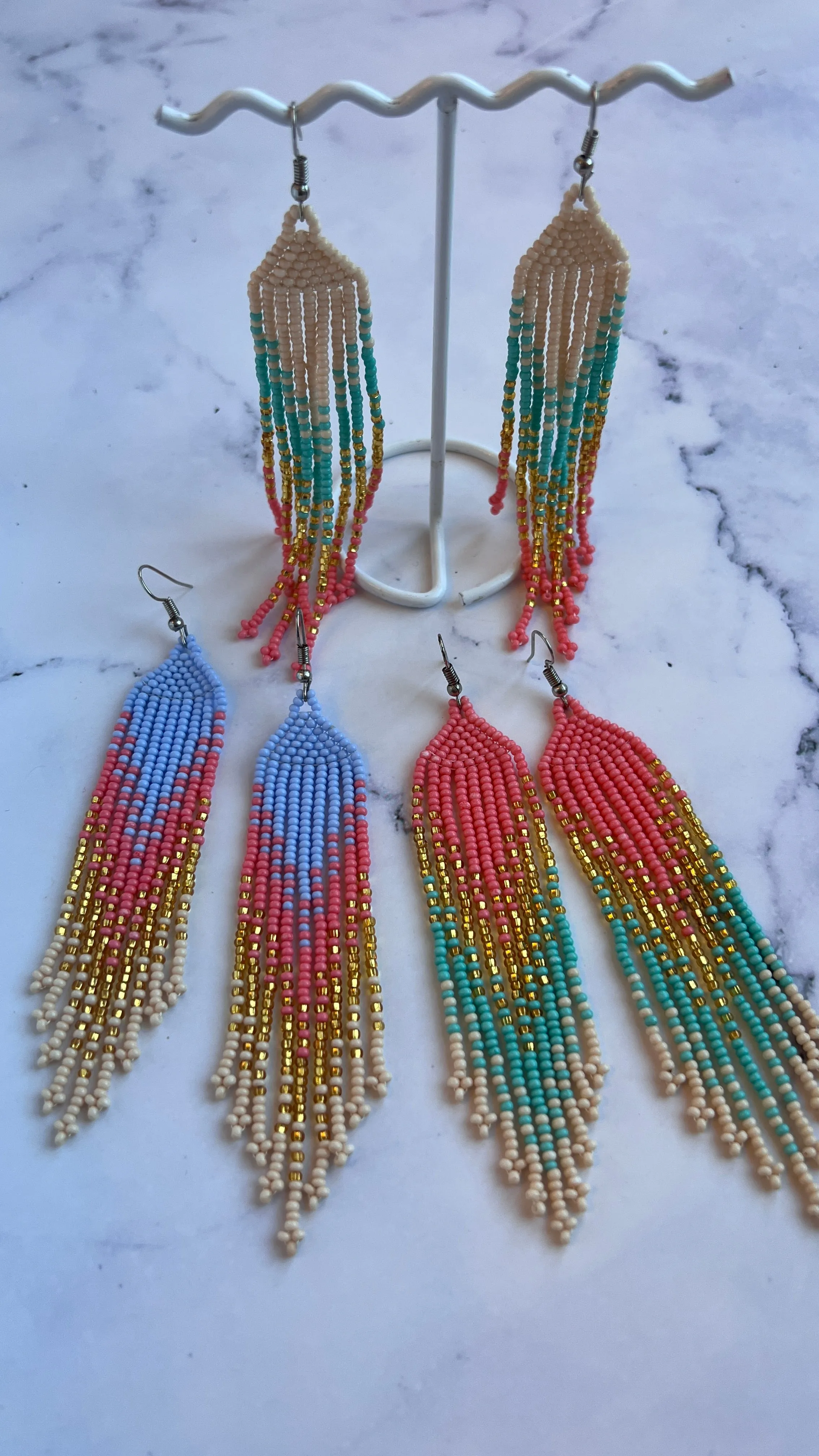 Huichol Long Earrings