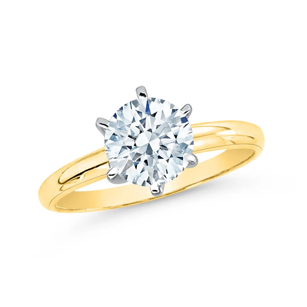 IGI Certified 1.32 ct. H - SI1 Round Brilliant Cut Lab Grown Diamond Solitaire Engagement Ring in 14k Gold