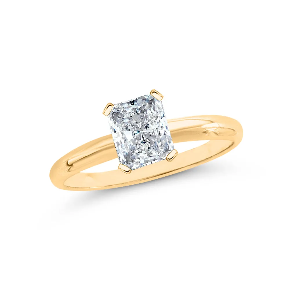 IGI Certified 1.54 ct. H - VS2 Radiant Cut Lab Grown Diamond Solitaire Engagement Ring in 14k Gold