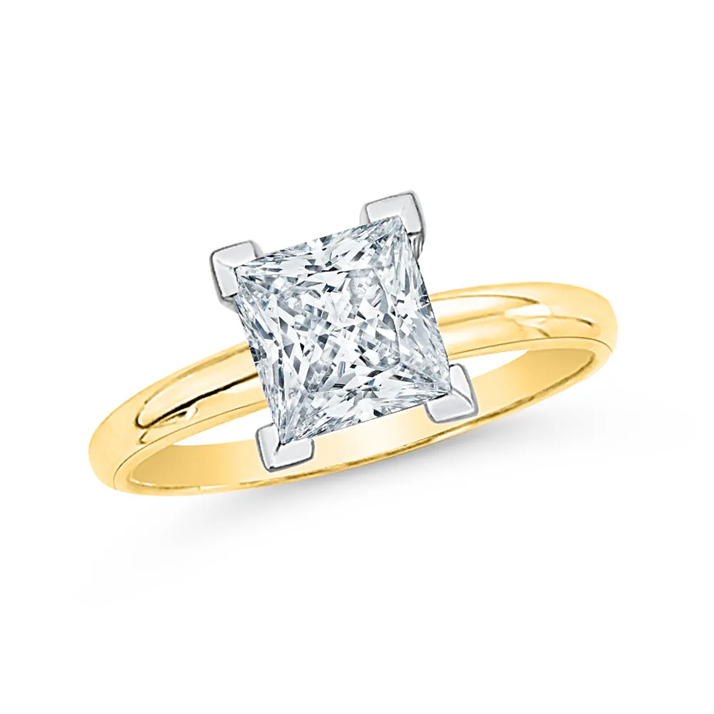 IGI Certified 2.22 ct. G - VS1 Princess Cut Lab Grown Diamond Solitaire Engagement Ring in 14k Gold