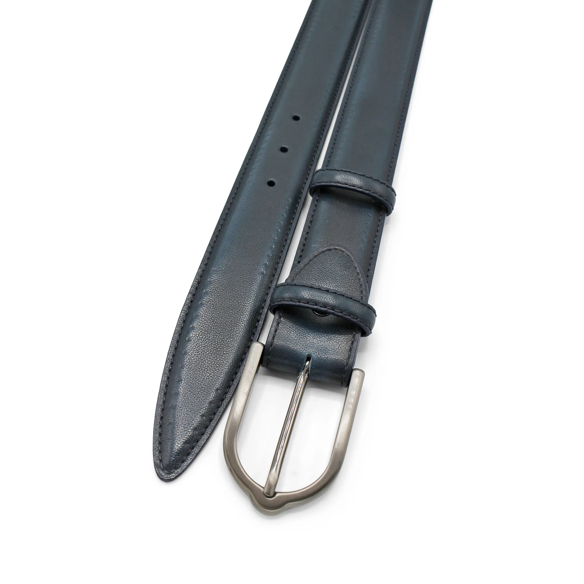 Indigo Hand Burnished Gunmetal 'Cagney' Belt