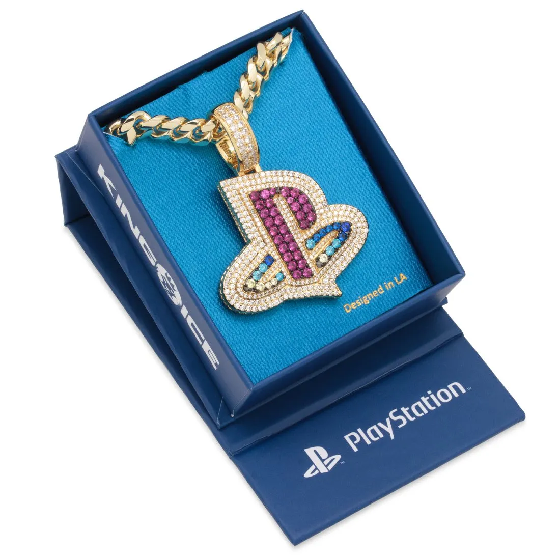 Inspired by PlayStation® - XL Iced PS Logo Necklace