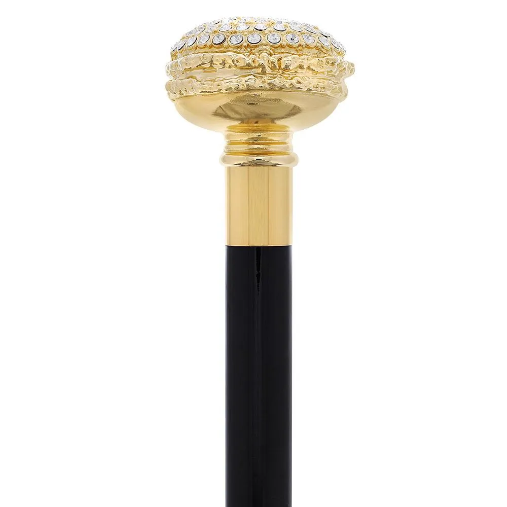 Italian Luxury: 24K Gold Plated Cane with Swarovski Rhinestones