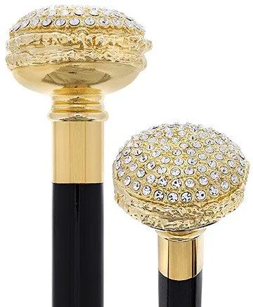 Italian Luxury: 24K Gold Plated Cane with Swarovski Rhinestones