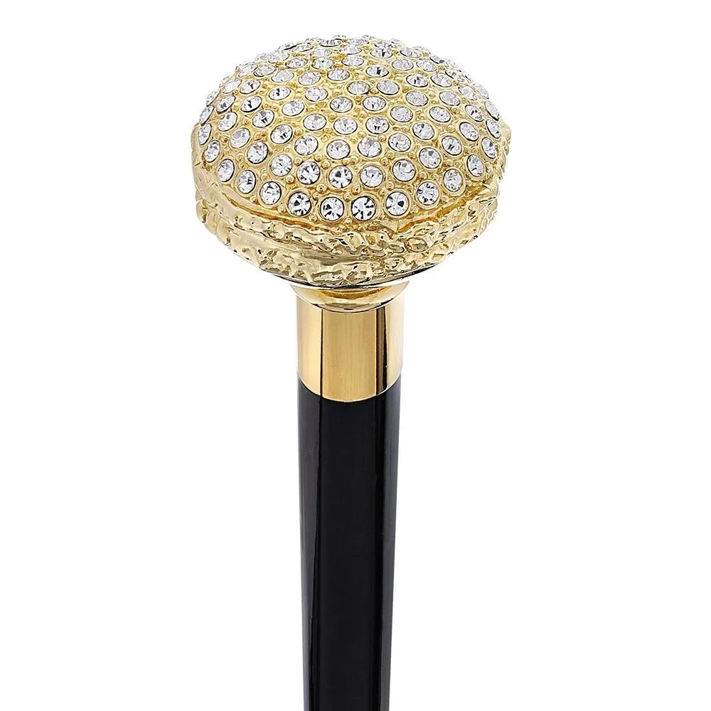 Italian Luxury: 24K Gold Plated Cane with Swarovski Rhinestones